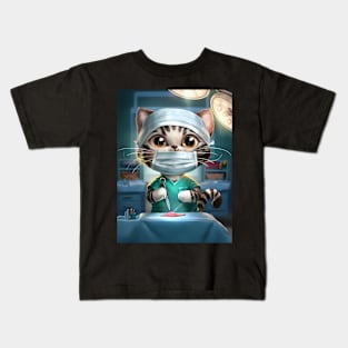 Cute cat surgeon in icu Kids T-Shirt